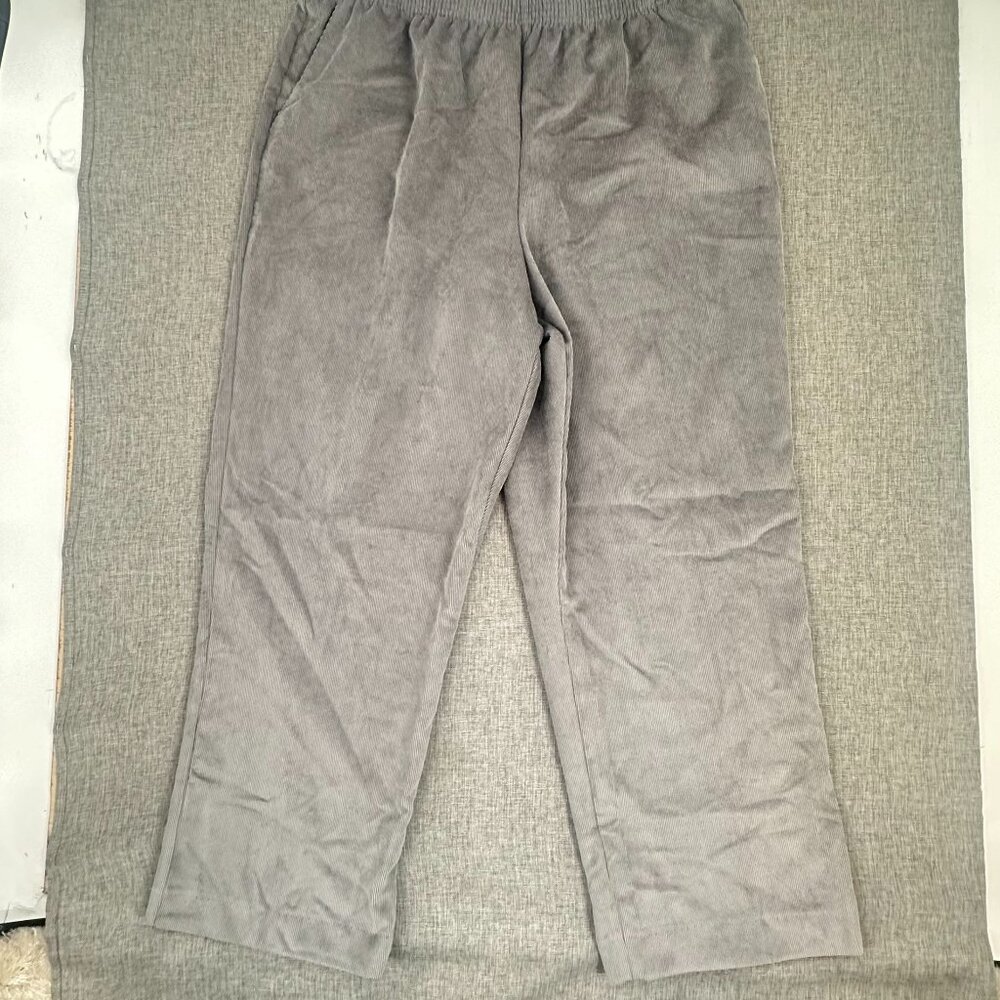 Alfred Dunner Corduroy Pants lightweight Gray Size 18 Proportioned Short Elasti - Picture 6 of 15